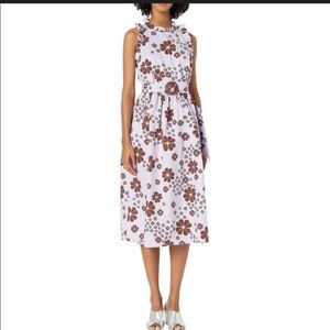 kate spade Lavender and Brown Floral Midi Dress